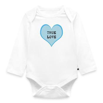 True Love - Organic Longsleeve Baby Bodysuit - white - Front