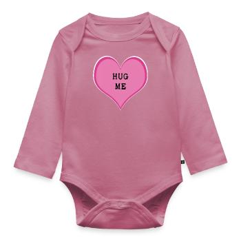 Hug me - Organic Longsleeve Baby Bodysuit - mauve - Front