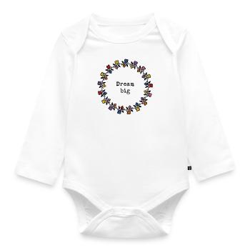 Dream big - Organic Longsleeve Baby Bodysuit - white - Front