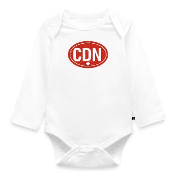 Canadian License Plates - Organic Longsleeve Baby Bodysuit - white - Front