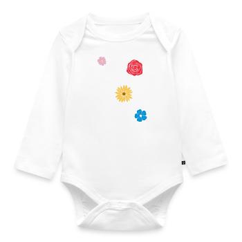 Distracted by Flowers Nature Gardening Florist - Organic Longsleeve Baby Bodysuit - white - Front