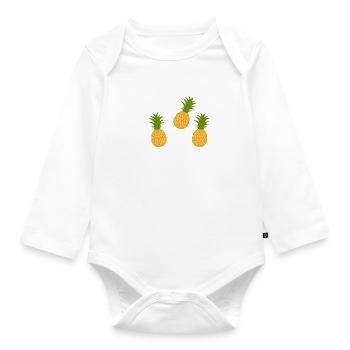 Ananas et musique Clef Musician Teacher Fruits - Body Bébé bio manches longues - blanc - Devant