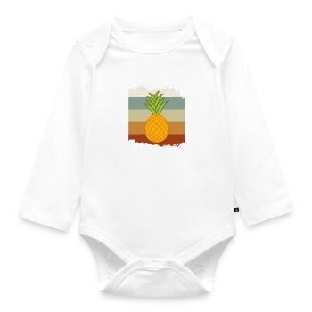 Des ananas et des fruits tropicaux sains me - Body Bébé bio manches longues - blanc - Devant