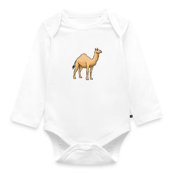 Girl Likes Cute Camels Funny Saying Wilderness - Organic Longsleeve Baby Bodysuit - white - Front