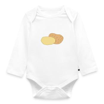 Life With Potatoes Funny Saying Hobby Chef - Organic Longsleeve Baby Bodysuit - white - Front