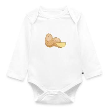 Life With Potatoes Funny Quote Hobby Chef - Organic Longsleeve Baby Bodysuit - white - Front