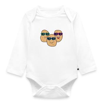 Hobby Chef Potatoe Squad Ironic Saying Vegetables - Organic Longsleeve Baby Bodysuit - white - Front