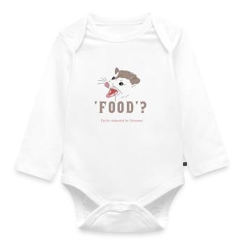 Nourriture : dicton ironique, pizza, opossum, - Body Bébé bio manches longues - blanc - Devant