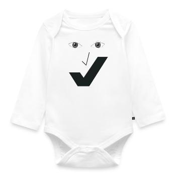 Feines Lächeln - Feines Gesicht C04. - Baby Bio-Langarm-Body - Weiß - Vorne