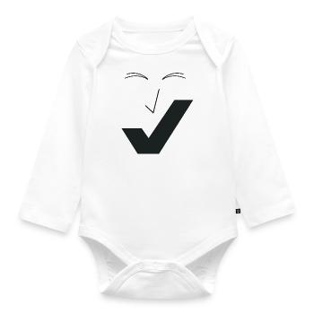Feines Lächeln - Feines Gesicht C01. - Baby Bio-Langarm-Body - Weiß - Vorne