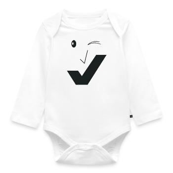 Feines Lächeln - Feines Gesicht C02 - Baby Bio-Langarm-Body - Weiß - Vorne