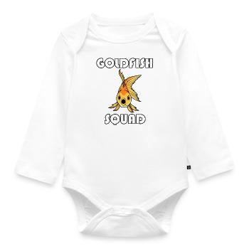 Goldfish Watching You Cute Goldfish Aquarium - Organic Longsleeve Baby Bodysuit - white - Front