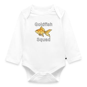 Aquaristics Hobby Goldfish Squad Cute Goldfish - Organic Longsleeve Baby Bodysuit - white - Front