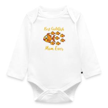 Meilleur poisson rouge pour maman, mignon petit - Body Bébé bio manches longues - blanc - Devant