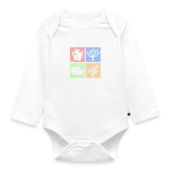 Schütze Gottes Schöpfung Ozean Natur Meerestiere - Baby Bio-Langarm-Body - Weiß - Vorne