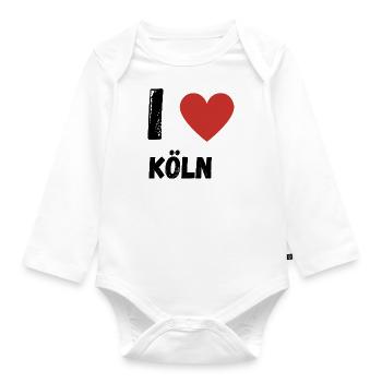 I Love Köln - Baby Bio-Langarm-Body - Weiß - Vorne