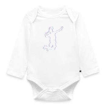 Joueur de badminton Cool Silhouette Hobby Sports - Body Bébé bio manches longues - blanc - Devant