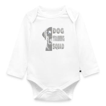 Dog Obedience School Trainer Dog Training Quote - Organic Longsleeve Baby Bodysuit - white - Front