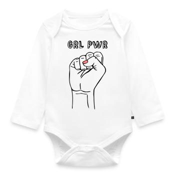 girl power Faust - Baby Bio-Langarm-Body - Weiß - Vorne
