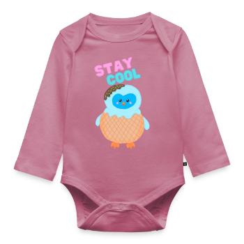 Restez au frais Glace Pingu - Body Bébé bio manches longues - mauve - Devant