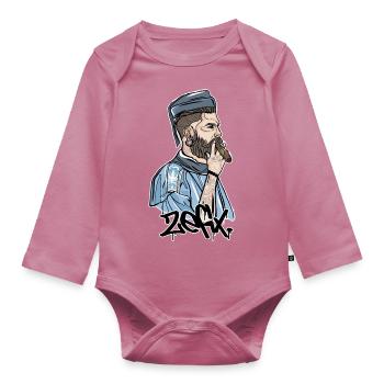 Rieser Grantler // Illustration - Baby Bio-Langarm-Body - Mauve - Vorne