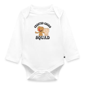 Crested Gecko Squad Wildlife Nature Lizard - Organic Longsleeve Baby Bodysuit - white - Front