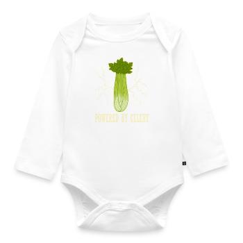 Alimenté par Vegetables Celery Food Leek - Body Bébé bio manches longues - blanc - Devant