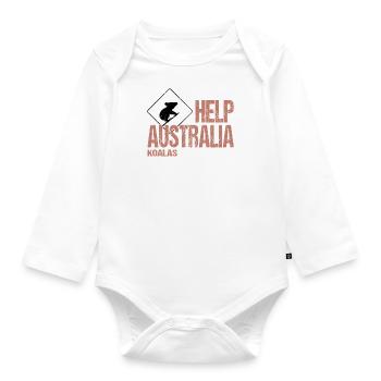 HELP AUSTRALIA KOALAS - Organic Longsleeve Baby Bodysuit - white - Front