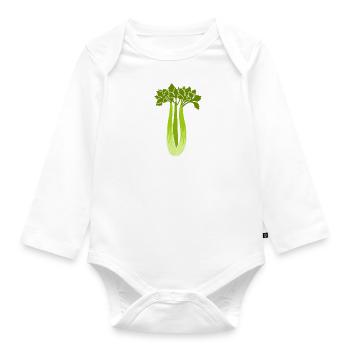 Sellerie Food Ironisches Sprichwort Lauch Gemüse - Baby Bio-Langarm-Body - Weiß - Vorne