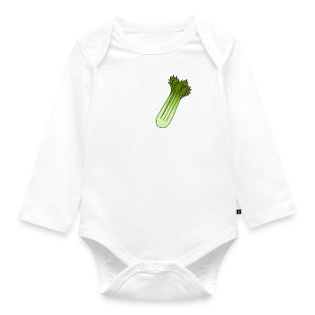 Une fille aime les aliments sains au céleri et au - Body Bébé bio manches longues - blanc - Devant