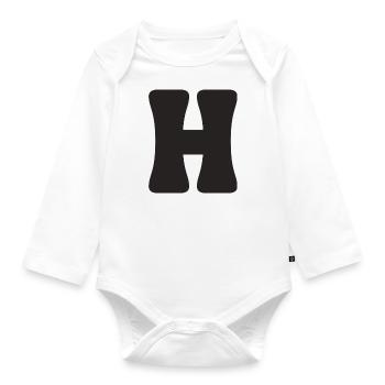 H - Organic Longsleeve Baby Bodysuit - white - Front