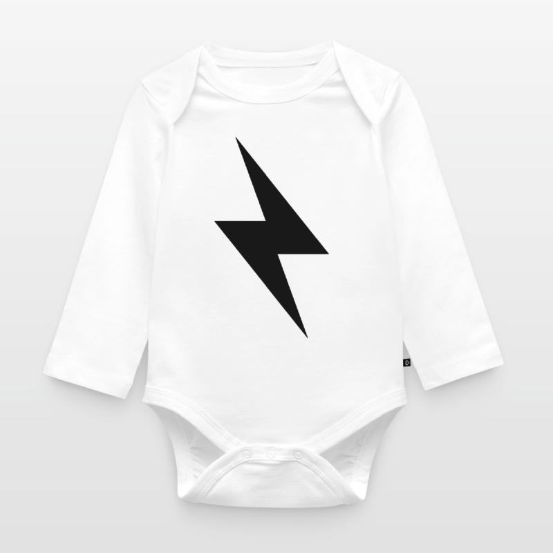 Blitz Design / schwarzer Blitz Baby Bio-Langarm-Body