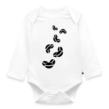 Coffee Bean Symbol - Organic Longsleeve Baby Bodysuit - white - Front
