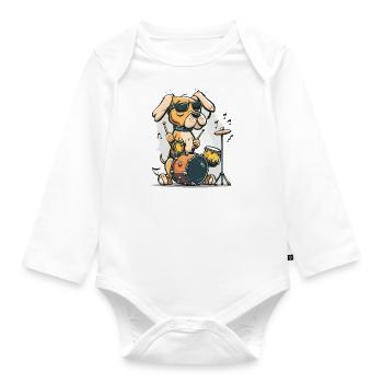 Rhythm Hound - Organic Longsleeve Baby Bodysuit - white - Front