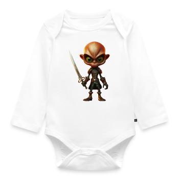 Pirate extraterrestre avec sabre - Body Bébé bio manches longues - blanc - Devant