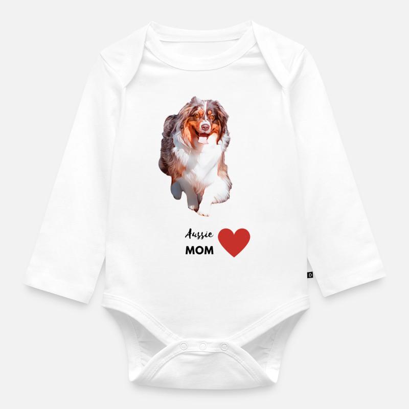 Aussie Mom - Baby Bio-Langarm-Body - Weiß