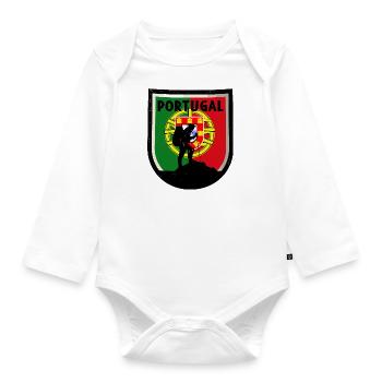 Portugal Drapeau Utilisé Look Drapeau Portugais - Body Bébé bio manches longues - blanc - Devant