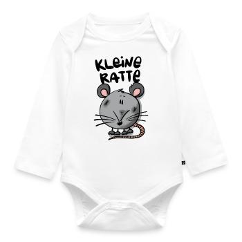 Ratte Klein - Baby Bio-Langarm-Body - Weiß - Vorne