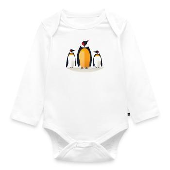 3 Penguins - Organic Longsleeve Baby Bodysuit - white - Front