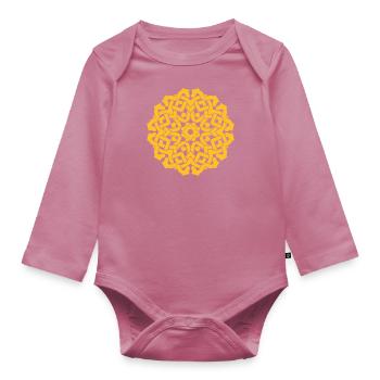 Mandala celtico - Body ecologico per neonato a manica lunga - malva - Fronte