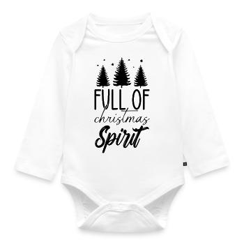 Full of christmas spirit - Organic Longsleeve Baby Bodysuit - white - Front