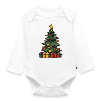 Fir Xmas Christmas - Organic Longsleeve Baby Bodysuit - white - Front