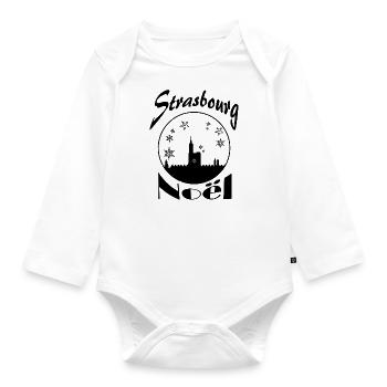 Strasbourg Christmas - Organic Longsleeve Baby Bodysuit - white - Front