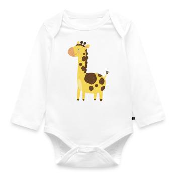Giraffe - Baby Bio-Langarm-Body - Weiß - Vorne