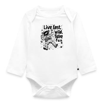 Live f.., be wild and have fun - Body Bébé bio manches longues - blanc - Devant