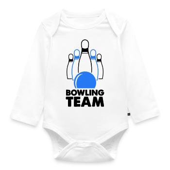 Bowling Team - Organic Longsleeve Baby Bodysuit - white - Front