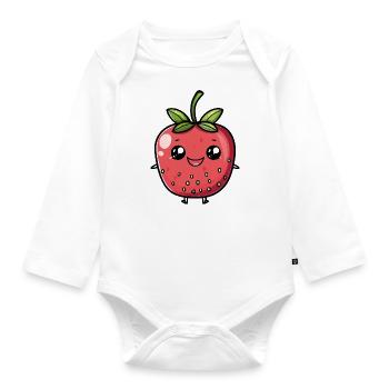 Fraise - Body Bébé bio manches longues - blanc - Devant