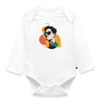 Der Mann mit der Brille - Baby Bio-Langarm-Body - Weiß - Vorne