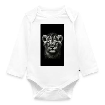 Baby Löwe - Junger König - Lion Young King - Organic Longsleeve Baby Bodysuit - white - Front