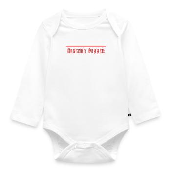 Guck nicht so blöd Kleiner Pisser-Party Fun Shirt - Baby Bio-Langarm-Body - Weiß - Vorne